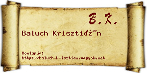 Baluch Krisztián névjegykártya