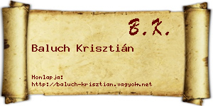 Baluch Krisztián névjegykártya